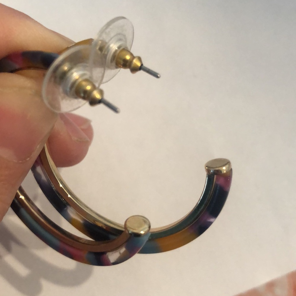 Multicolor Hoop Earrings - Picture 4 of 5